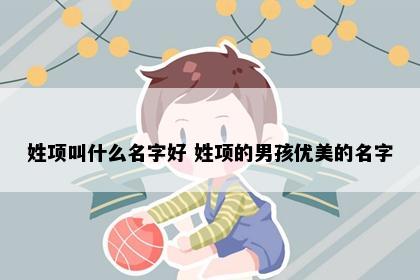 姓项叫什么名字好 姓项的男孩优美的名字