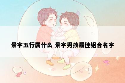 景字五行属什么 景字男孩最佳组合名字