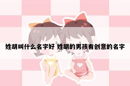 姓胡叫什么名字好 姓胡的男孩有创意的名字