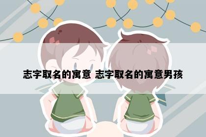 志字取名的寓意 志字取名的寓意男孩