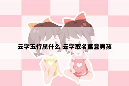 云字五行属什么 云字取名寓意男孩